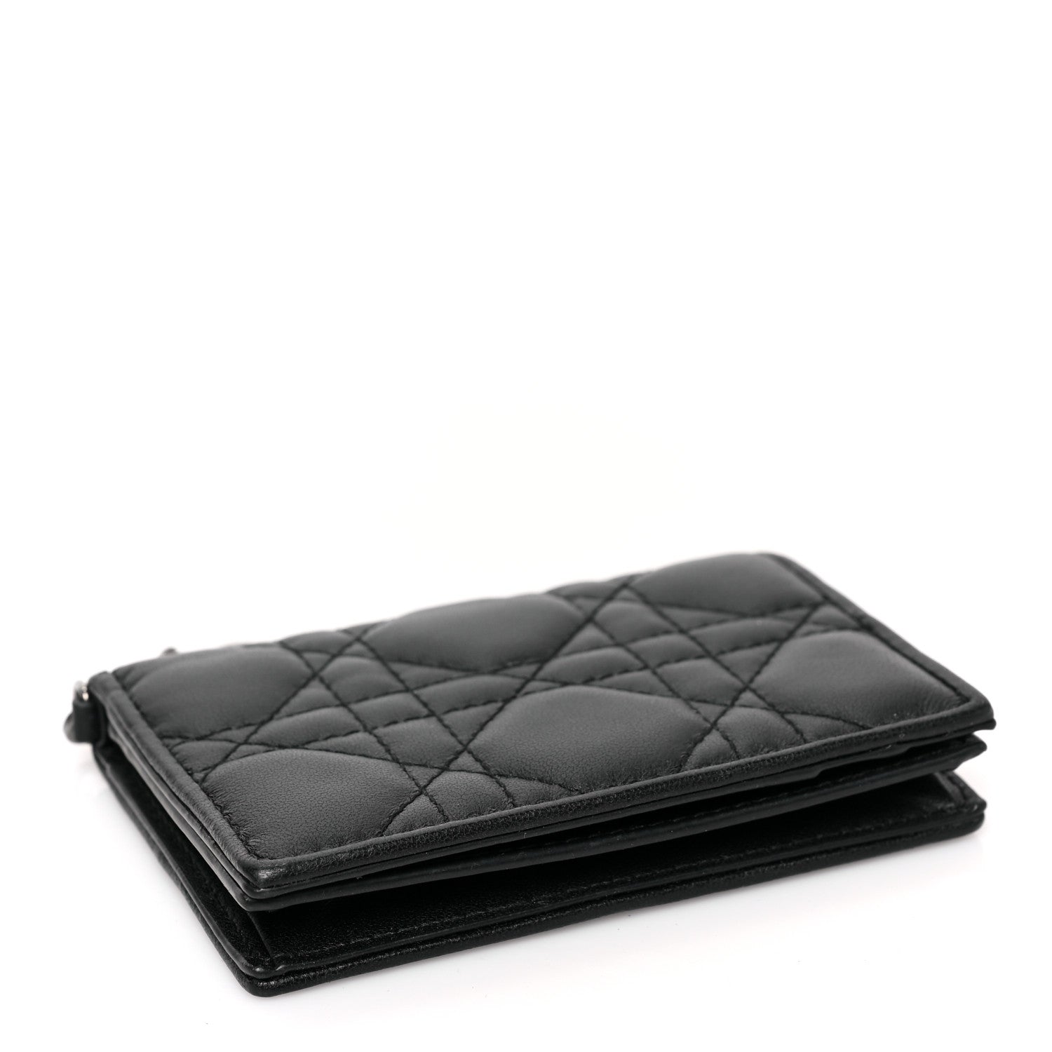 Christian Dior Lambskin Cannage Small Lady Dior Flap Card Holder Black 4 of 9
