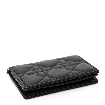 Christian Dior Lambskin Cannage Small Lady Dior Flap Card Holder Black 4 of 9