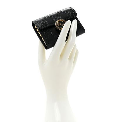 Gucci Guccissima Icon Signature 6 Key Holder Case Black 2 of 10