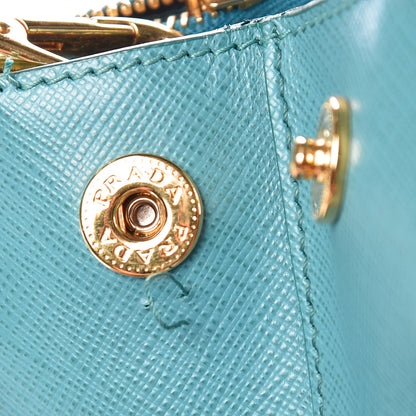 Prada Saffiano Galleria Small Double Zip Tote Turchese 10 of 11