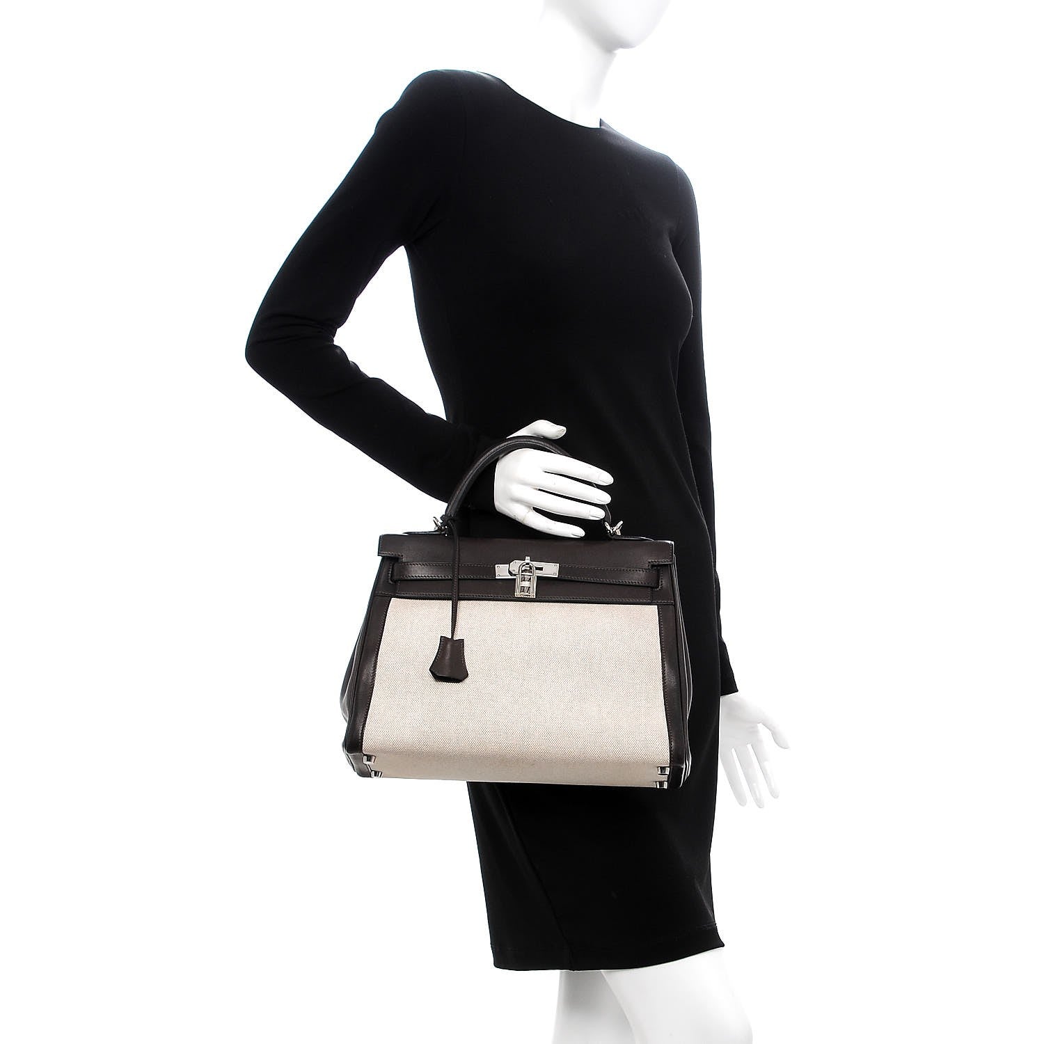 Hermes Toile Swift Kelly 32 Chocolate 3 of 35