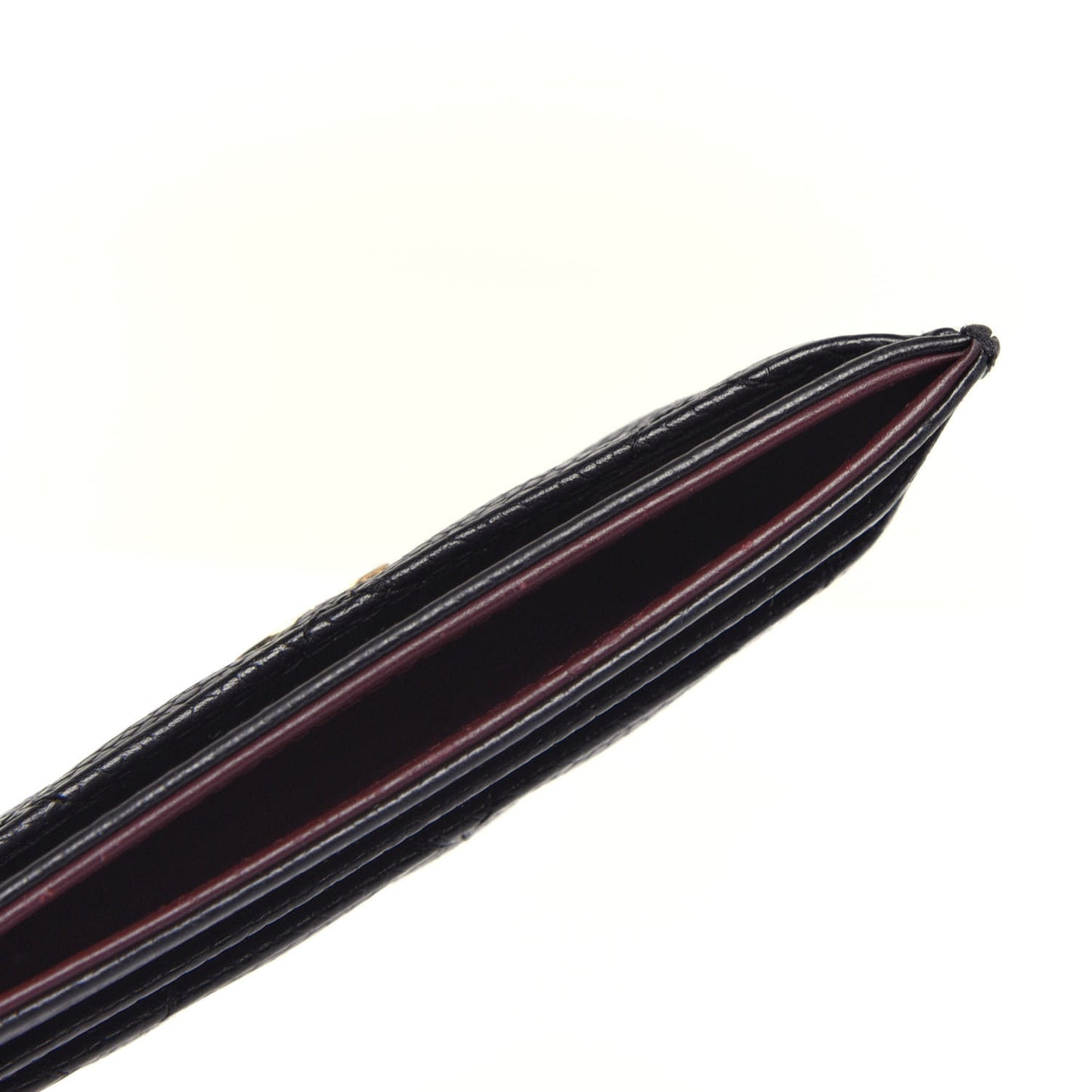 Caviar Quilted Card Holder Black