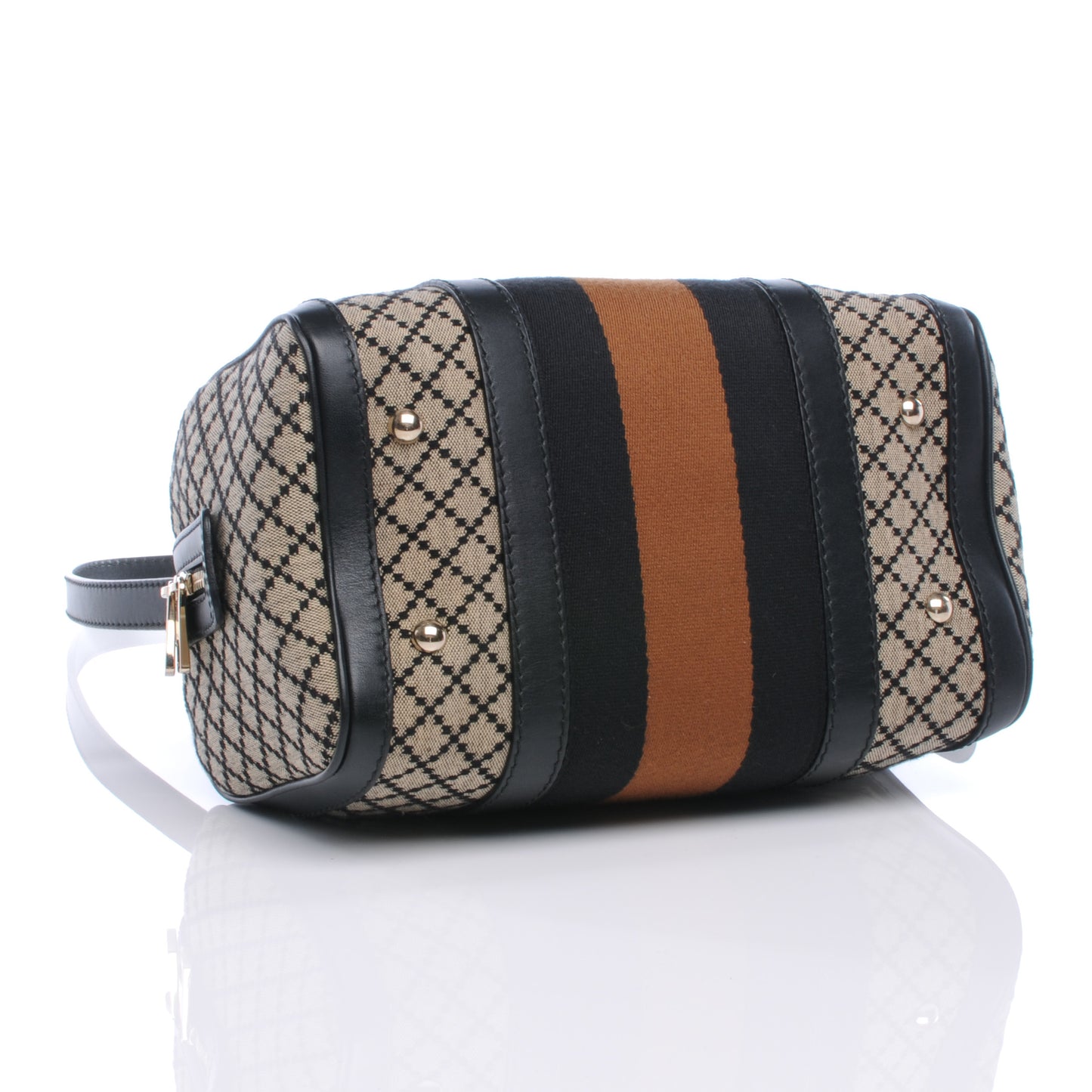 Diamante Vintage Web Small Boston Black