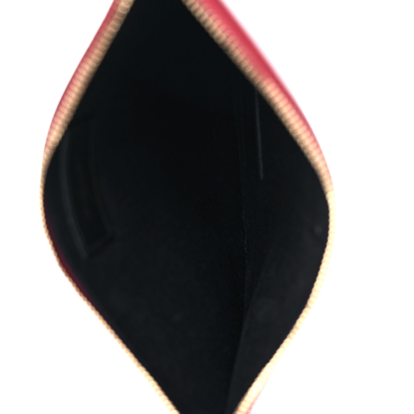 Calfskin Medium Zip Clutch Red
