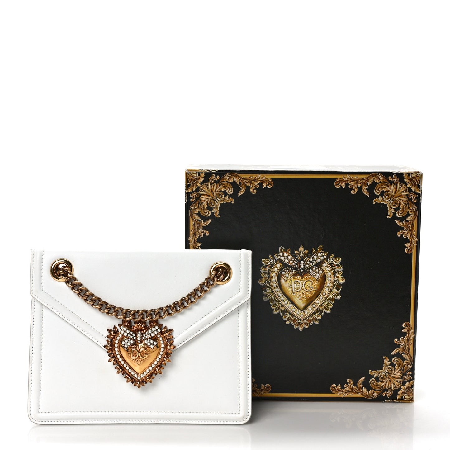 Smooth Calfskin Medium Devotion Crossbody Bag White