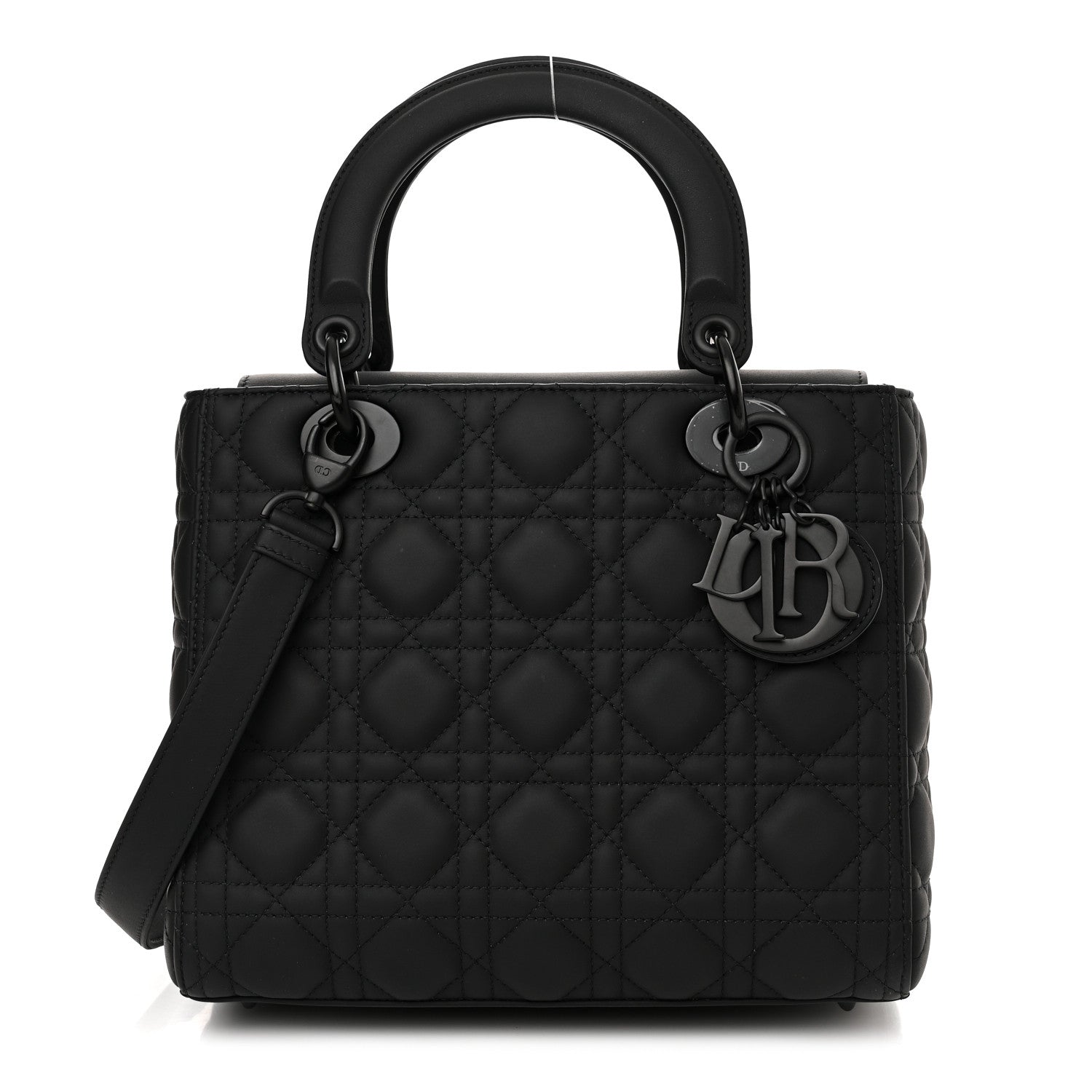 Christian Dior Ultra Matte Calfskin Cannage Medium Lady Dior Black 1 of 10