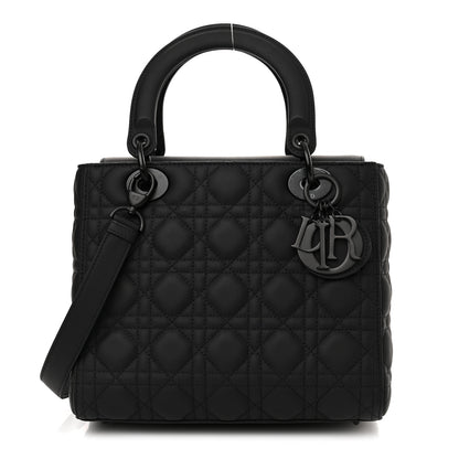 Christian Dior Ultra Matte Calfskin Cannage Medium Lady Dior Black 1 of 10