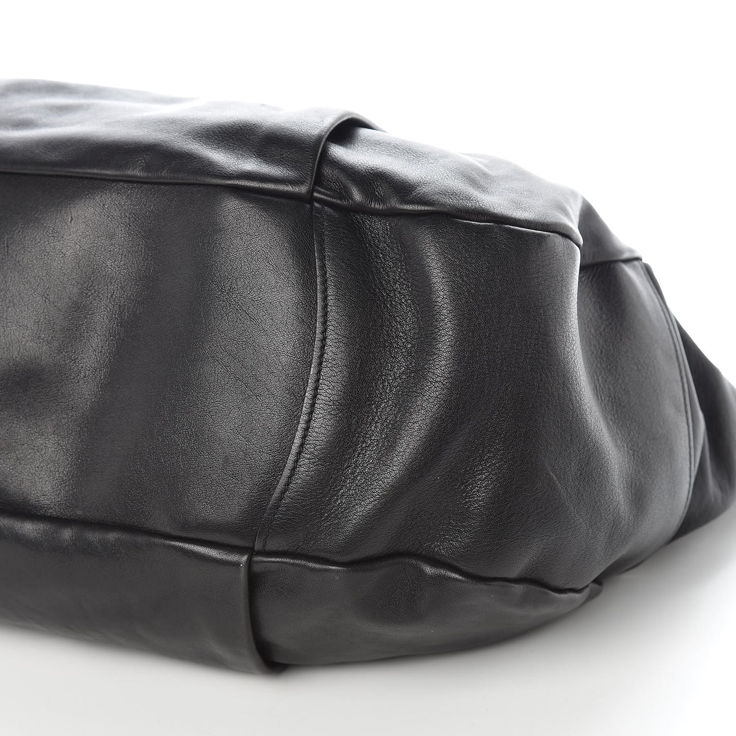 Soft Calfskin Flap Shoulder Bag Black