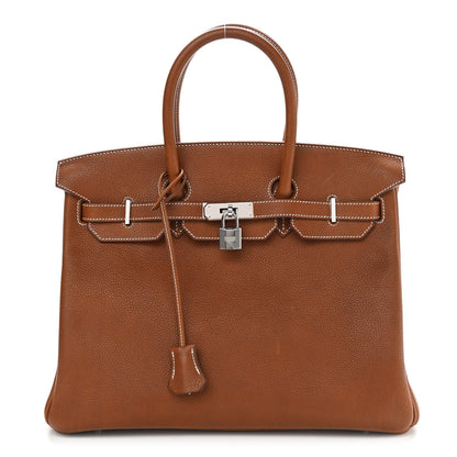 Hermes Natural Barenia Faubourg Birkin 35 Fauve 1 of 13