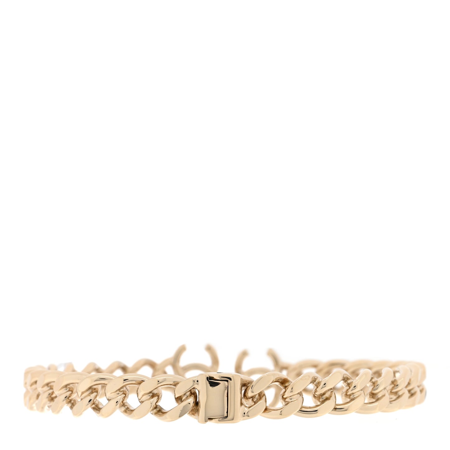 Metal CC Chain Link Choker Necklace M Gold
