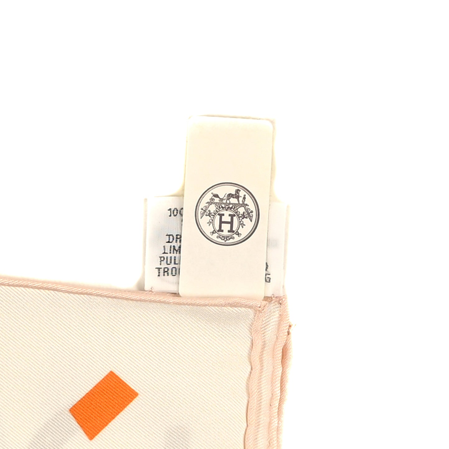 Silk Gavroche Just Married Scarf 45 White Beige Corail