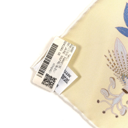 Hermes Silk Twill Precious Paradise Scarf 90 Jaune Soufre Bleu Rose 4 of 4