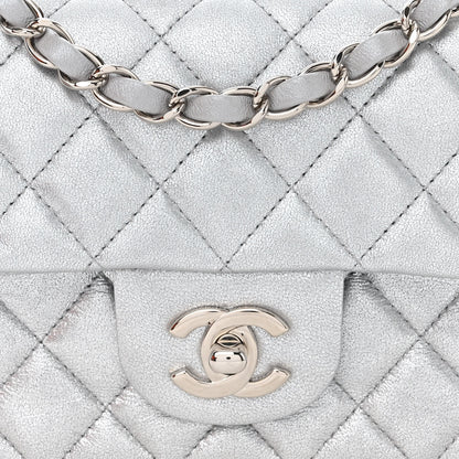 Chanel Metallic Lambskin Quilted Mini Rectangular Flap Silver 8 of 11
