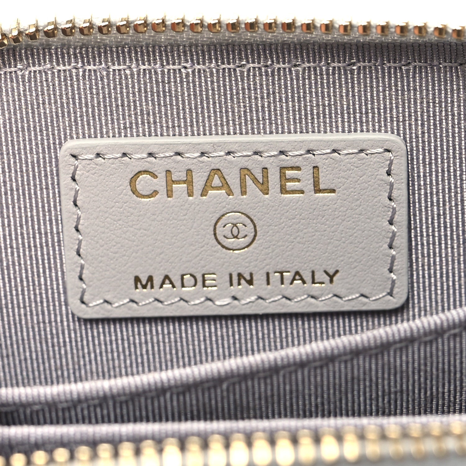 Chanel Caviar Quilted Zip Coin Purse Grey 6 of 9