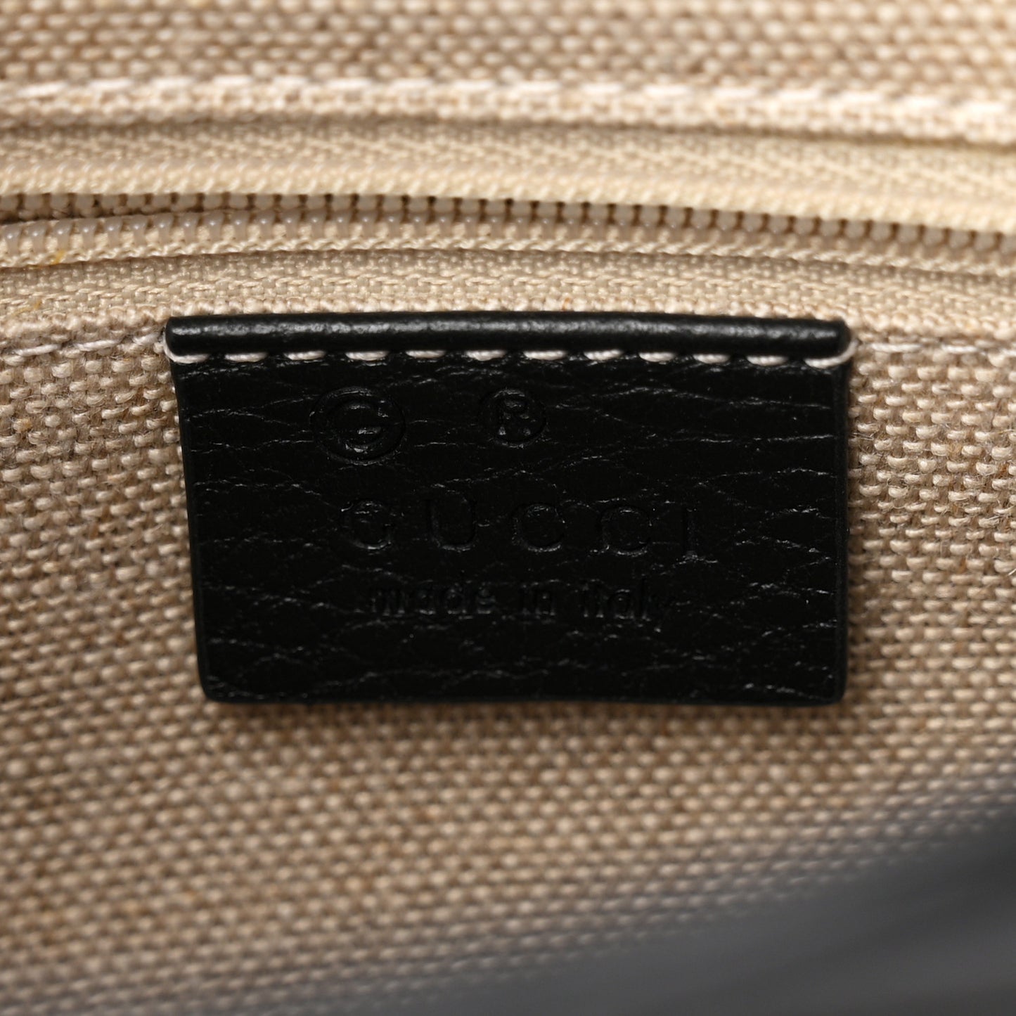 Dollar Calfskin Interlocking G Top Handle Shoulder Bag Black