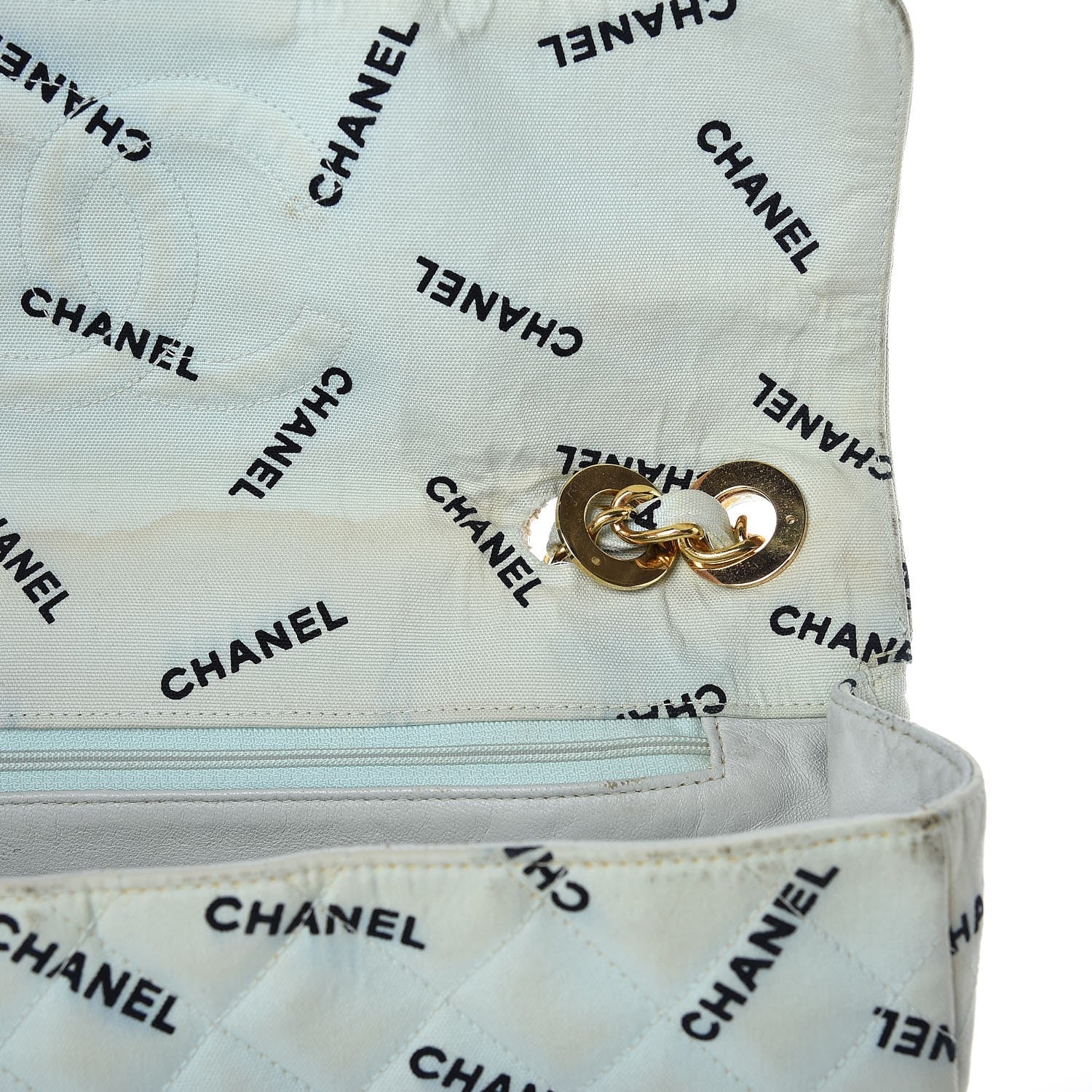 Chanel Canvas Quilted XL Jumbo Single Flap Green 11 of 24