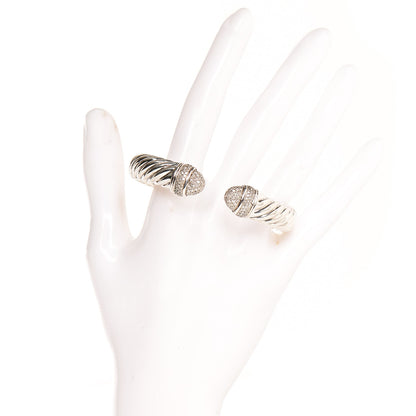 David Yurman Sterling Silver Diamond 5mm Sculpted Cable Bracelet 2 of 5
