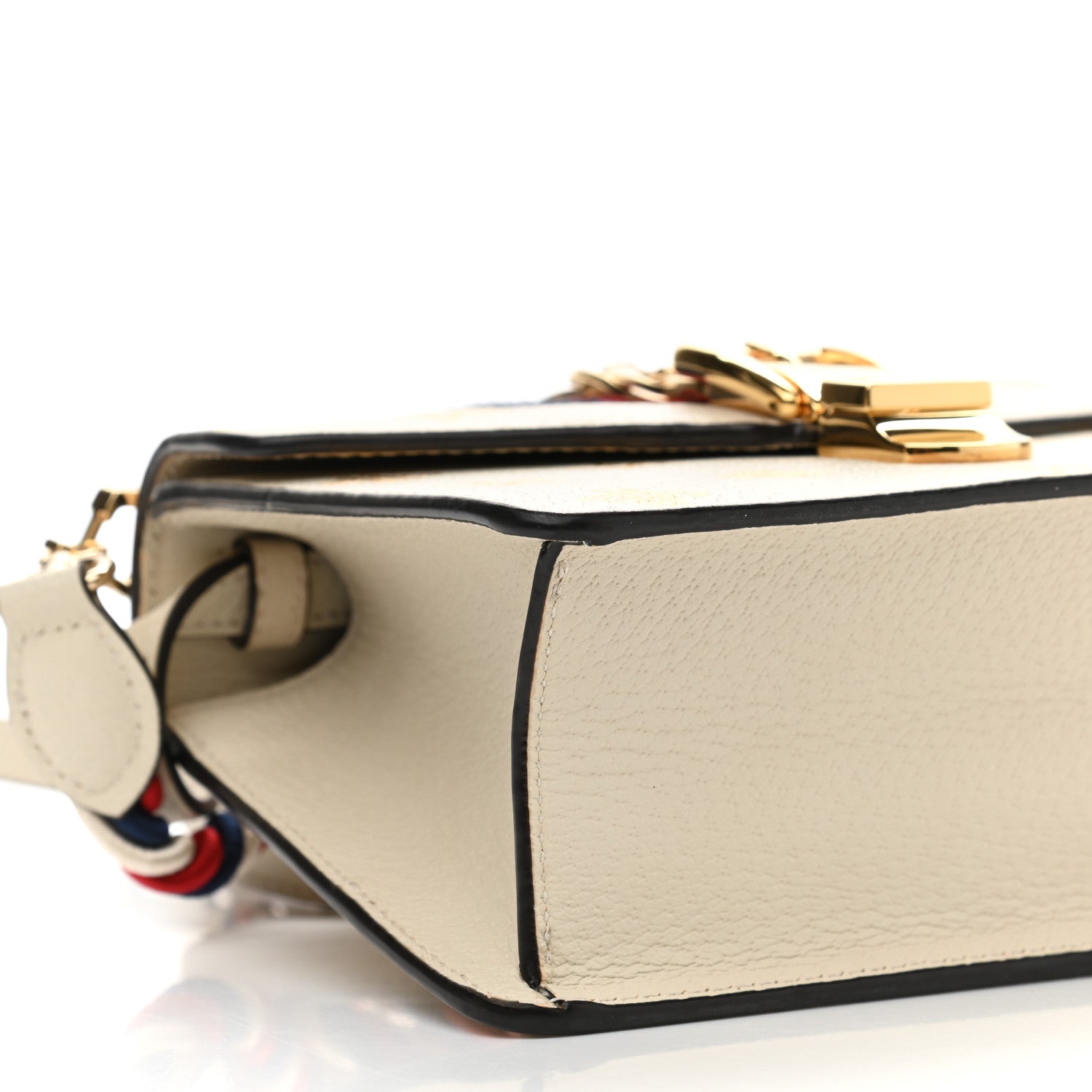 Gucci Textured Calfskin Bee Star Print Mini Sylvie Top Handle Bag Mystic White 10 of 11