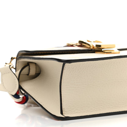 Gucci Textured Calfskin Bee Star Print Mini Sylvie Top Handle Bag Mystic White 10 of 11