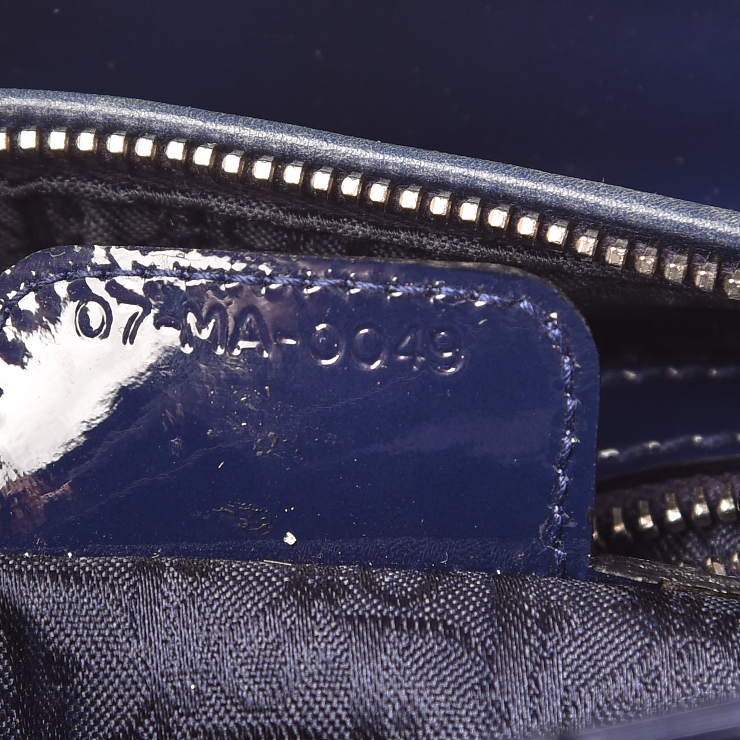 Patent Cannage Medium Lady Dior Navy Blue