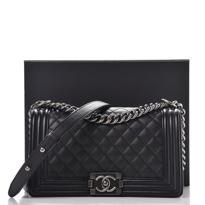 Chanel Calfskin Quilted Medium Boy Flap Black 8 of 8