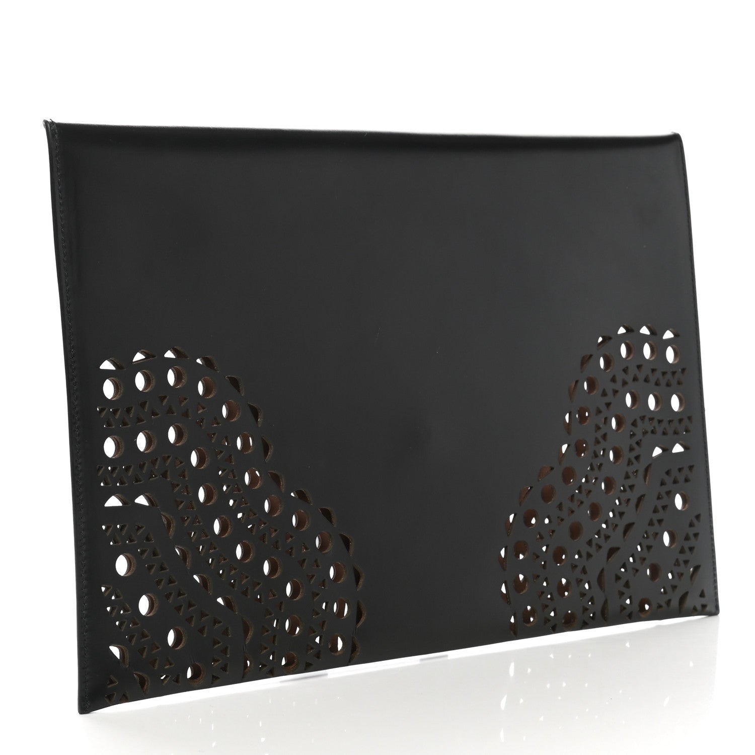 Alaia Calfskin Laser Cut Envelope Clutch Black 3 of 7