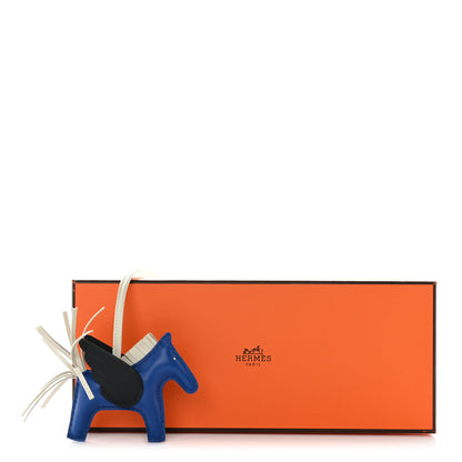 Hermes Milo Lambskin Grigri Rodeo Pegase Horse Bag Charm PM Bleu France Nata Black 5 of 5