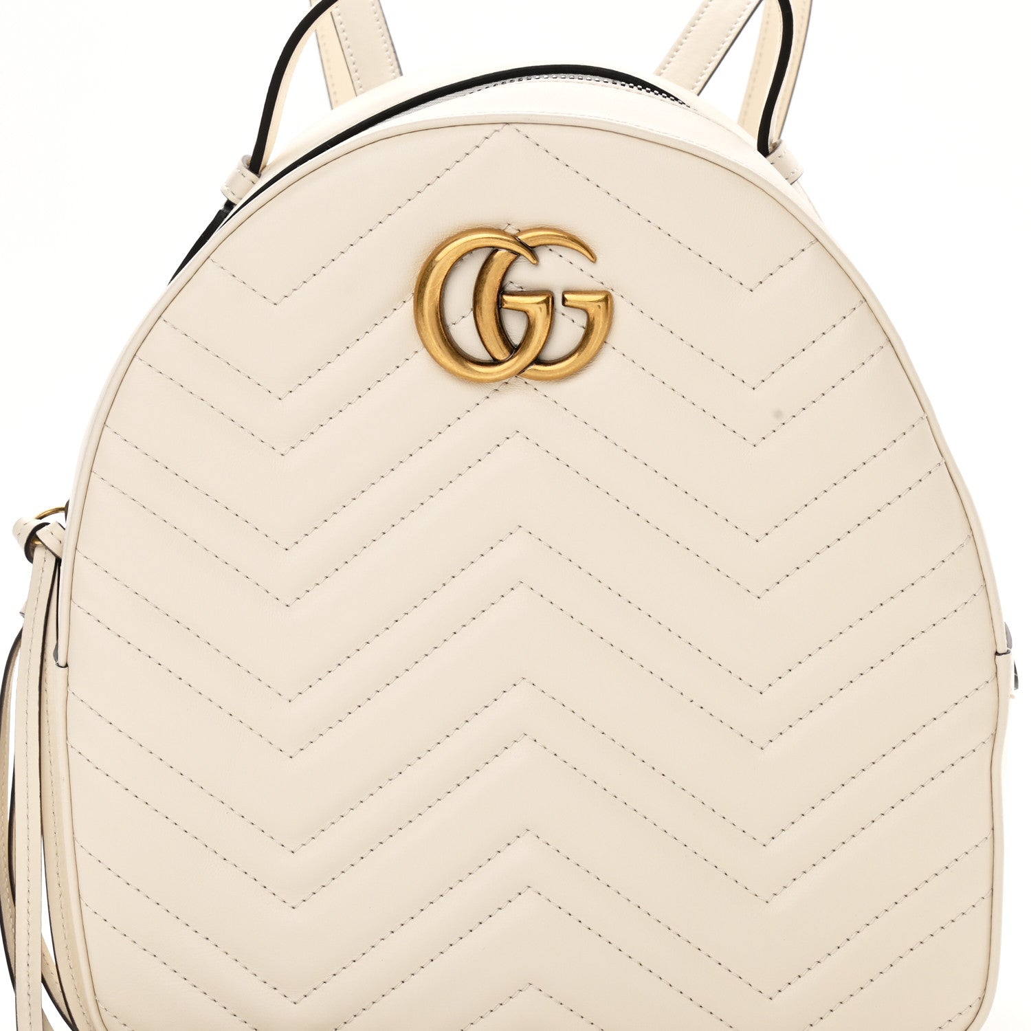 Gucci Calfskin Matelasse GG Marmont Dome Backpack White 8 of 10