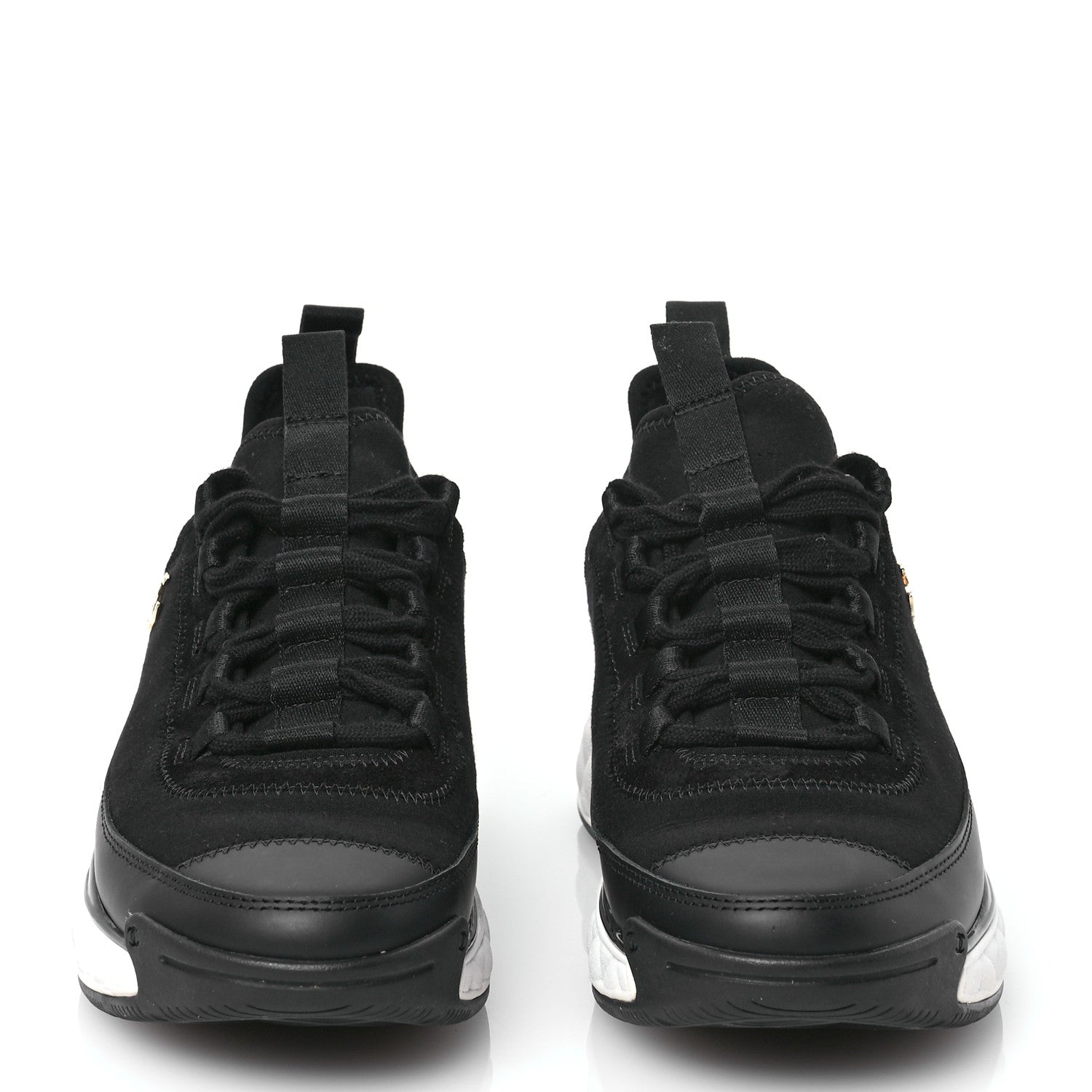 Chanel Velvet Calfskin Mixed Fibers CC Sneakers 37 Black 2 of 7