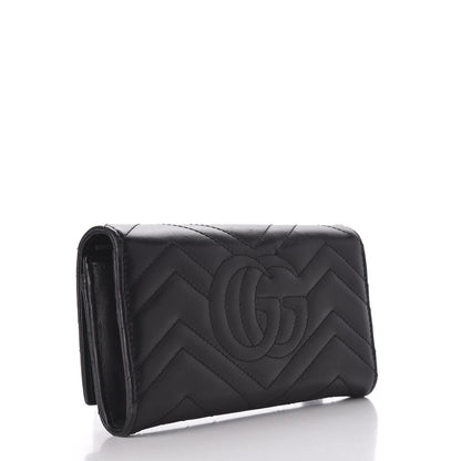 Gucci Calfskin Matelasse GG Marmont Continental Wallet Black 3 of 9
