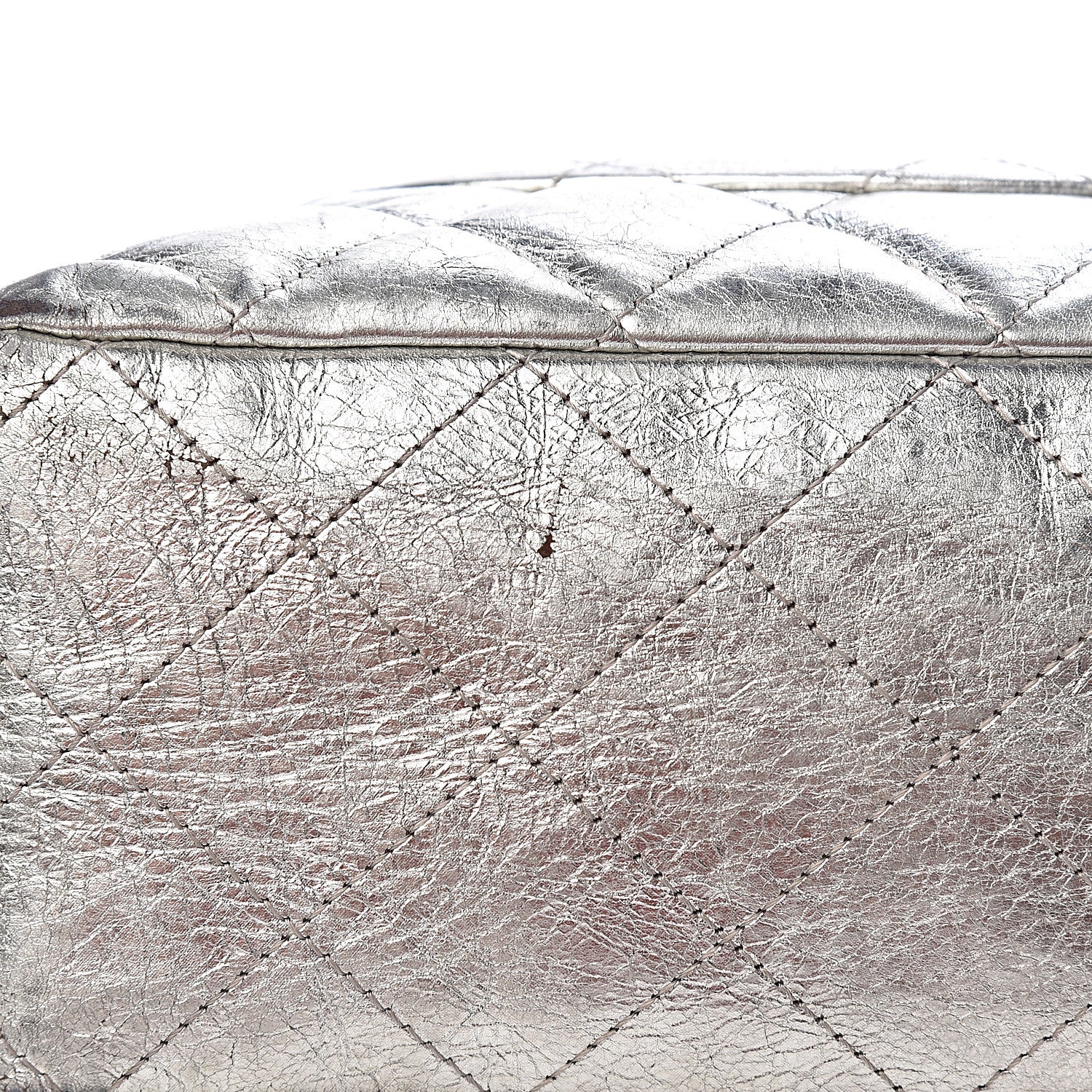 Chanel Metallic Aged Calfskin Quilted Jumbo Single Flap Silver 19 of 23
