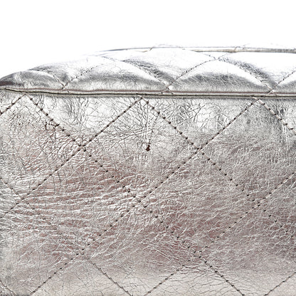 Chanel Metallic Aged Calfskin Quilted Jumbo Single Flap Silver 19 of 23