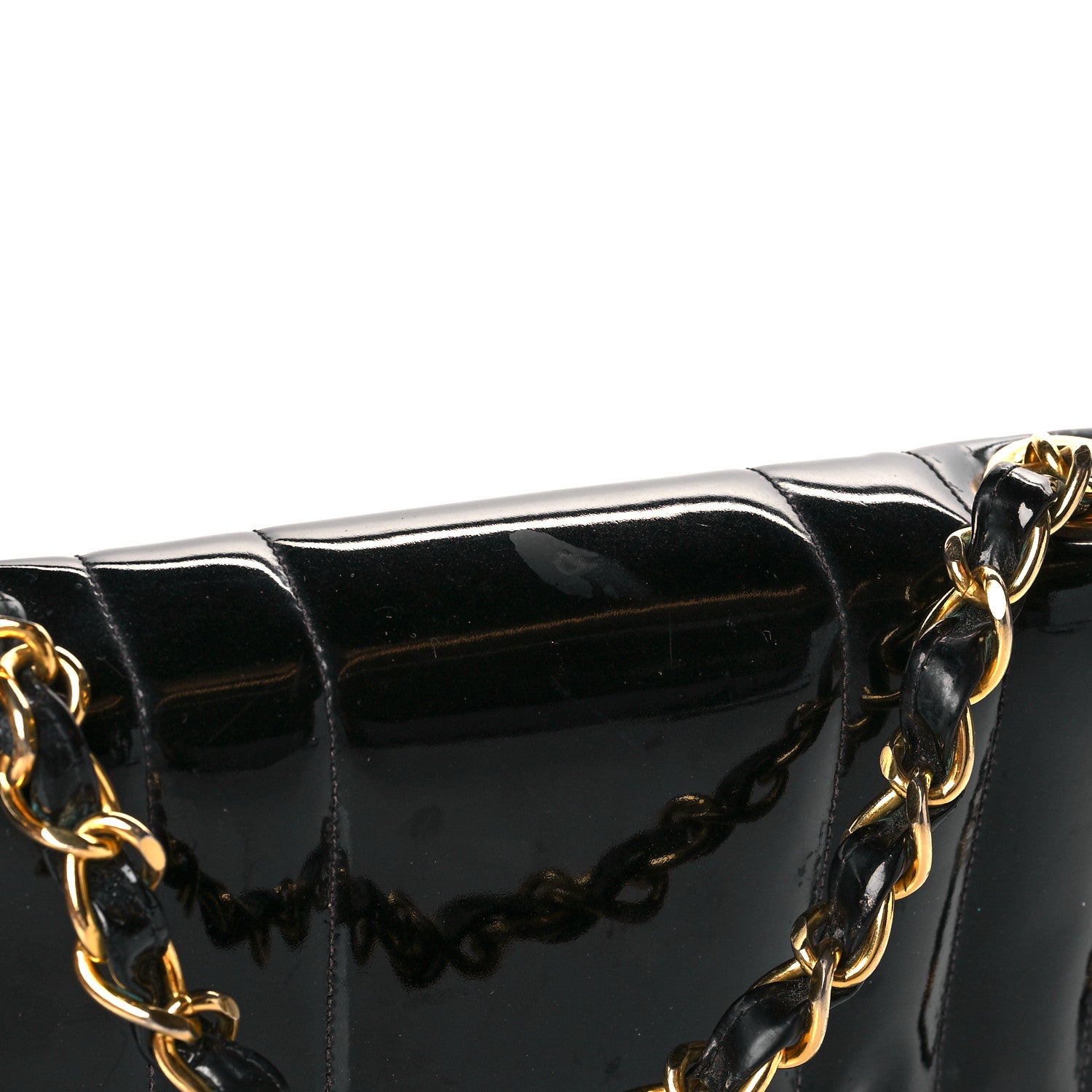Chanel Patent Vertical Quilted Jumbo Single Flap Black 15 of 17