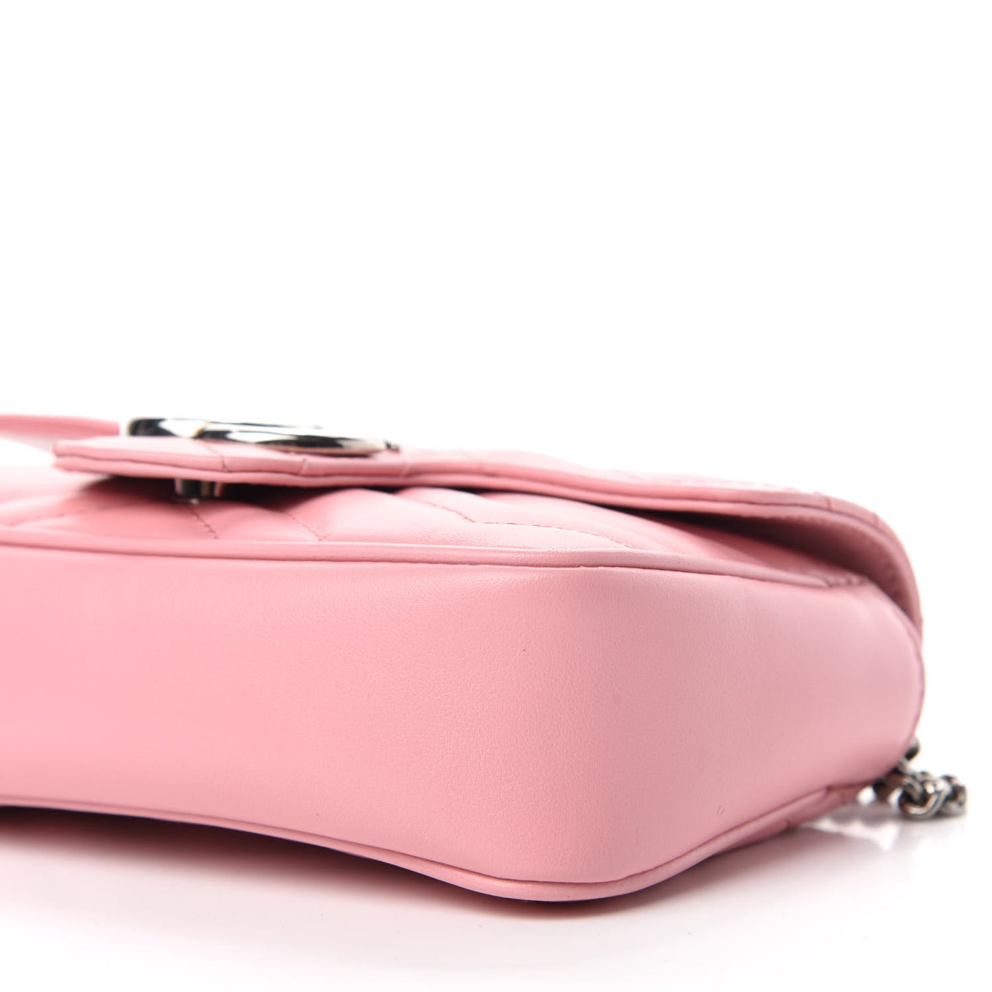 Calfskin Matelasse Super Mini GG Marmont Shoulder Bag Wild Rose