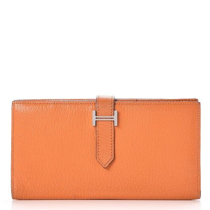 Hermes Chevre Mysore Bearn Gusset Wallet Orange 1 of 7