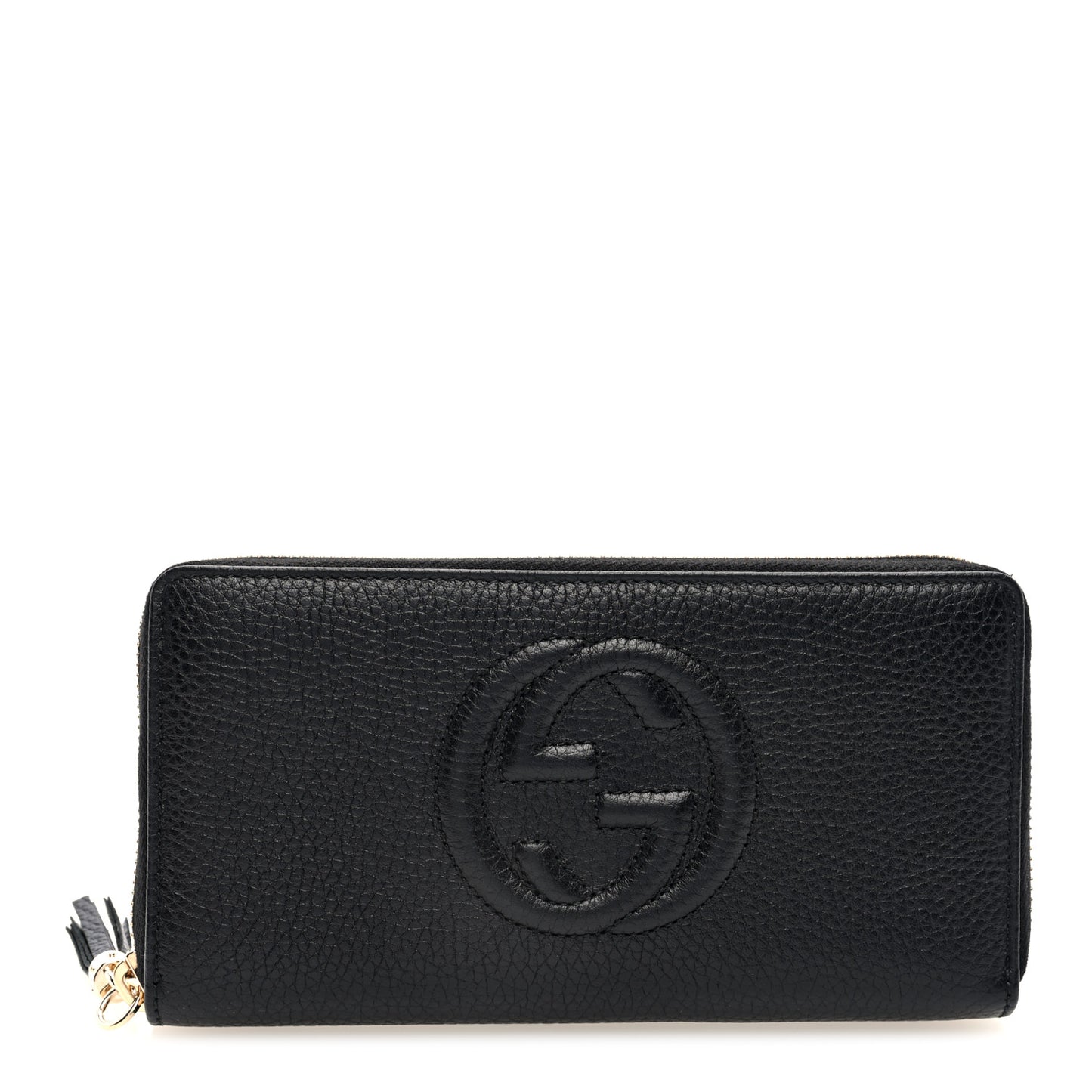 Pebbled Calfskin Soho Zip Around Wallet Black