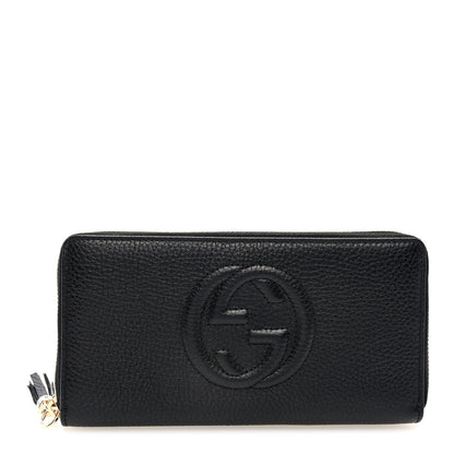 Gucci Pebbled Calfskin Soho Zip Around Wallet Black 1 of 6