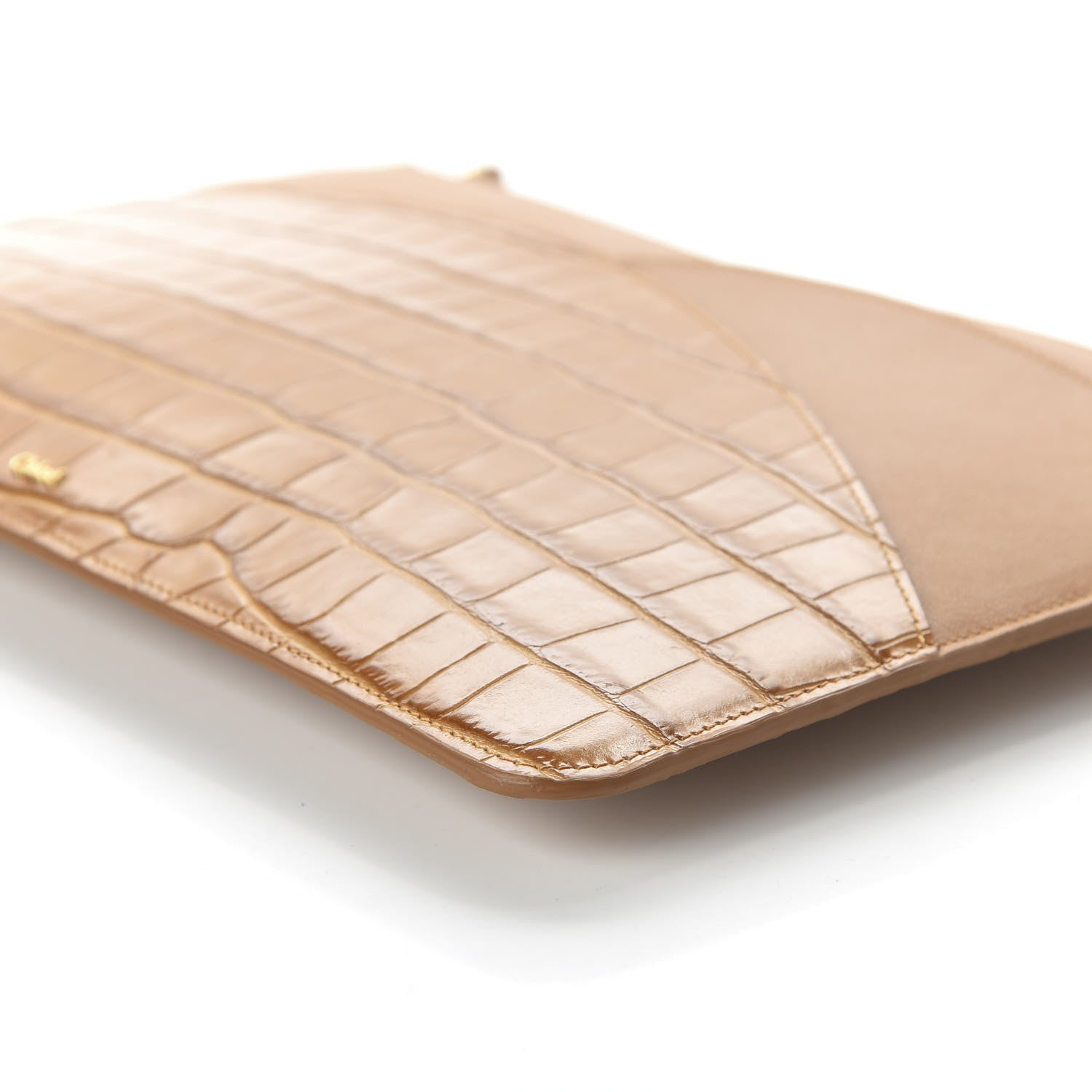Chloe Crocodile Embossed Calfskin Walden iPad Clutch Bag Autumal Brown 7 of 9