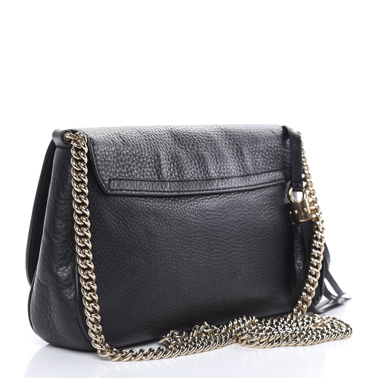 Gucci Pebbled Calfskin Medium Soho Flap Crossbody Black 3 of 13