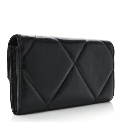 Chanel Lambskin Quilted Chanel 19 Flap Wallet Black 3 of 7