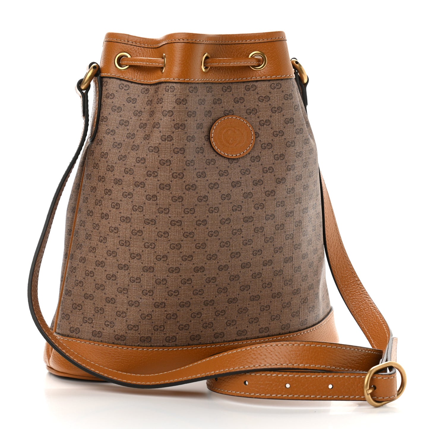 X DISNEY Mini Vintage GG Supreme Monogram Bucket Bag Beige Vintage Sun Oil