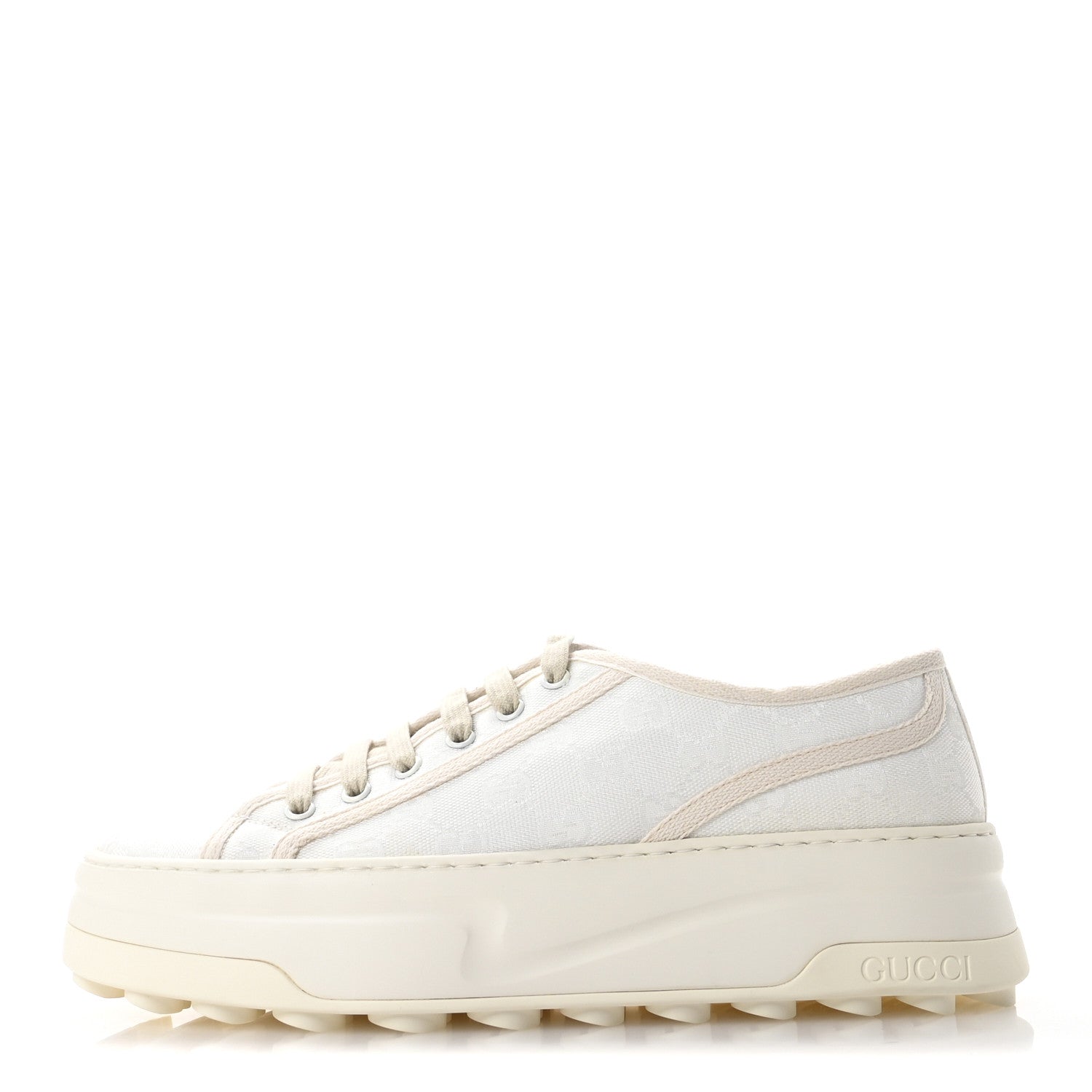 Gucci GG Monogram Womens 1977 Tennis Platform 52mm Sneakers 41 Great White Mystic White 1 of 9