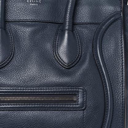 Celine Drummed Calfskin Mini Luggage Blue 14 of 14