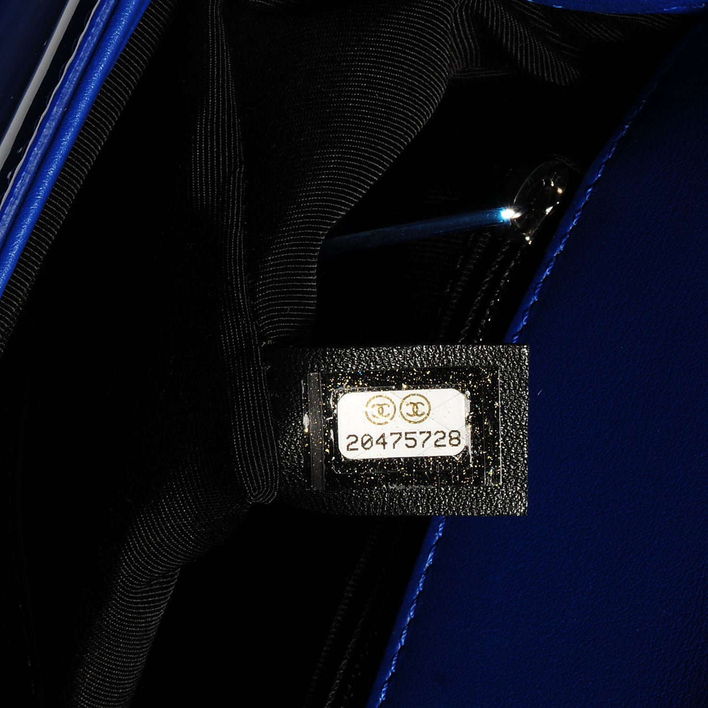 Patent Leather New Medium Boy Flap Plexiglass Plexiglass Blue