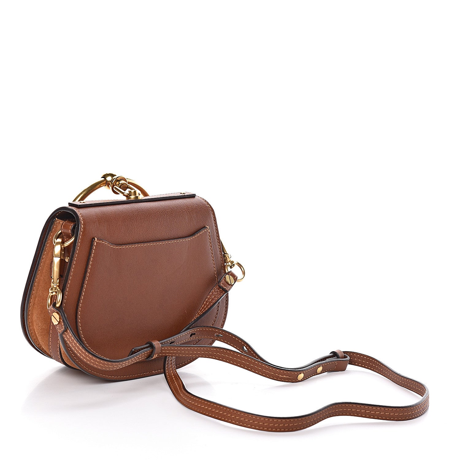 Chloe Calfskin Suede Small Nile Bracelet Bag Caramel 4 of 10