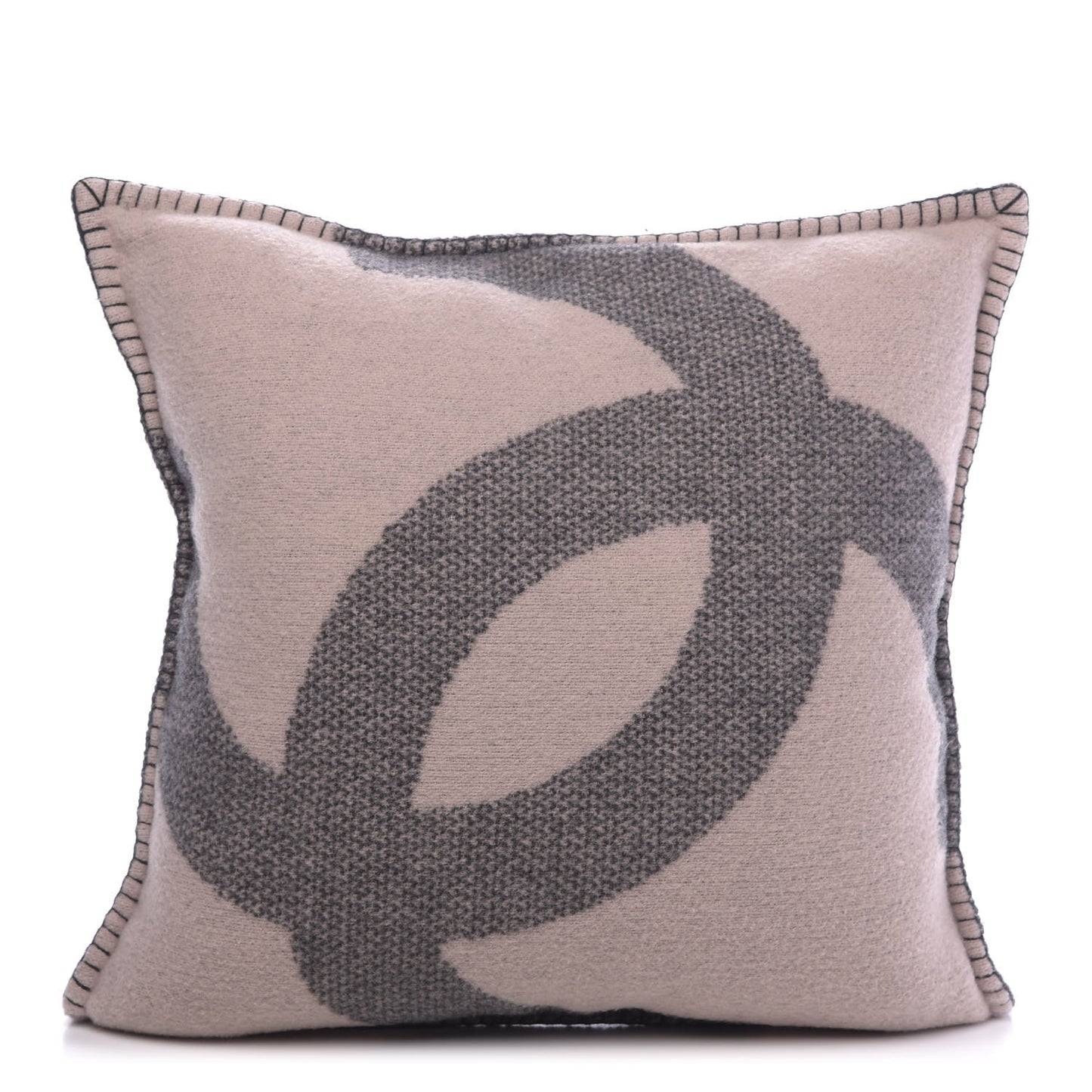 Merino Wool Cashmere CC Pillow Black Pink