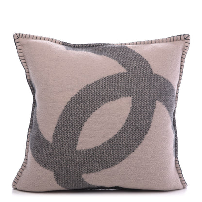 Chanel Merino Wool Cashmere CC Pillow Black Pink 1 of 8