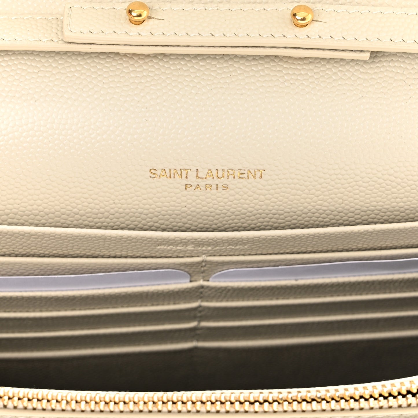Grain De Poudre Matelasse Chevron Monogram Chain Wallet Crema Soft