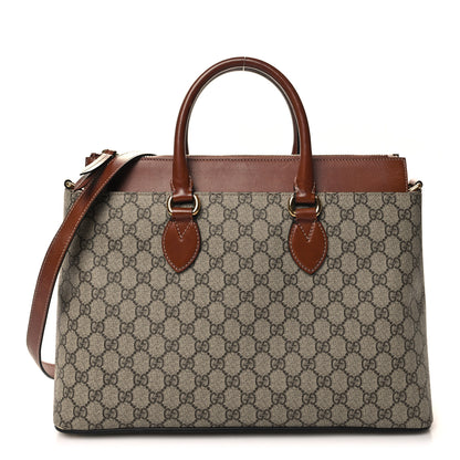 Gucci GG Supreme Monogram Small Zip Top Tote Beige Tuscany 1 of 15