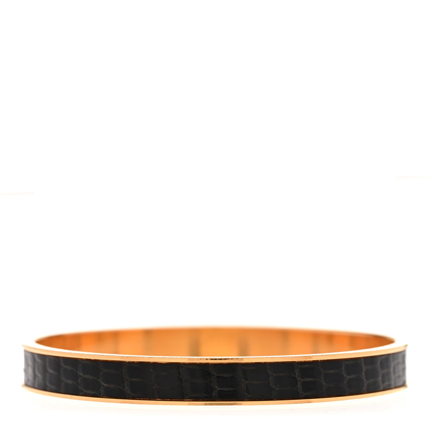 Hermes Lizard Kelly Lock Cadena Bracelet Black 3 of 6